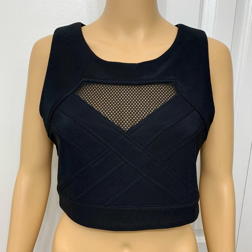 Miss Avenue Black Crop Tank Top
